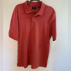 Haggar Red Square Pattern Polo Shirt M